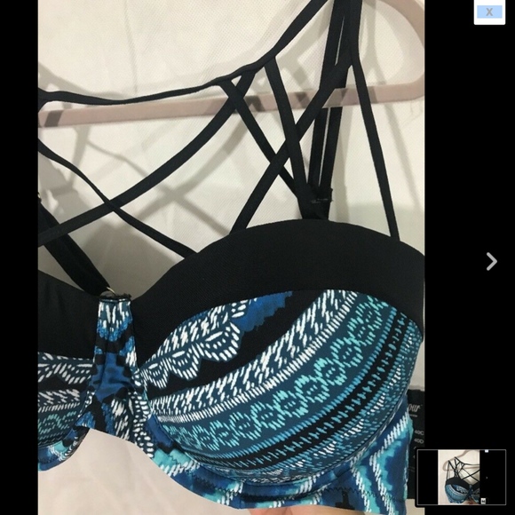 NWT Paramour Strappy Printed Bralettte Bikini Top [SZ 3X‎ ] - Picture 8 of 10